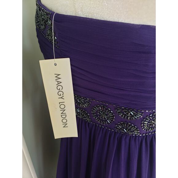 New Maggy London purple strapless cocktail dress - Picture 4 of 10